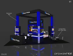 30x30 Island booth design by Pro-X Exhibits